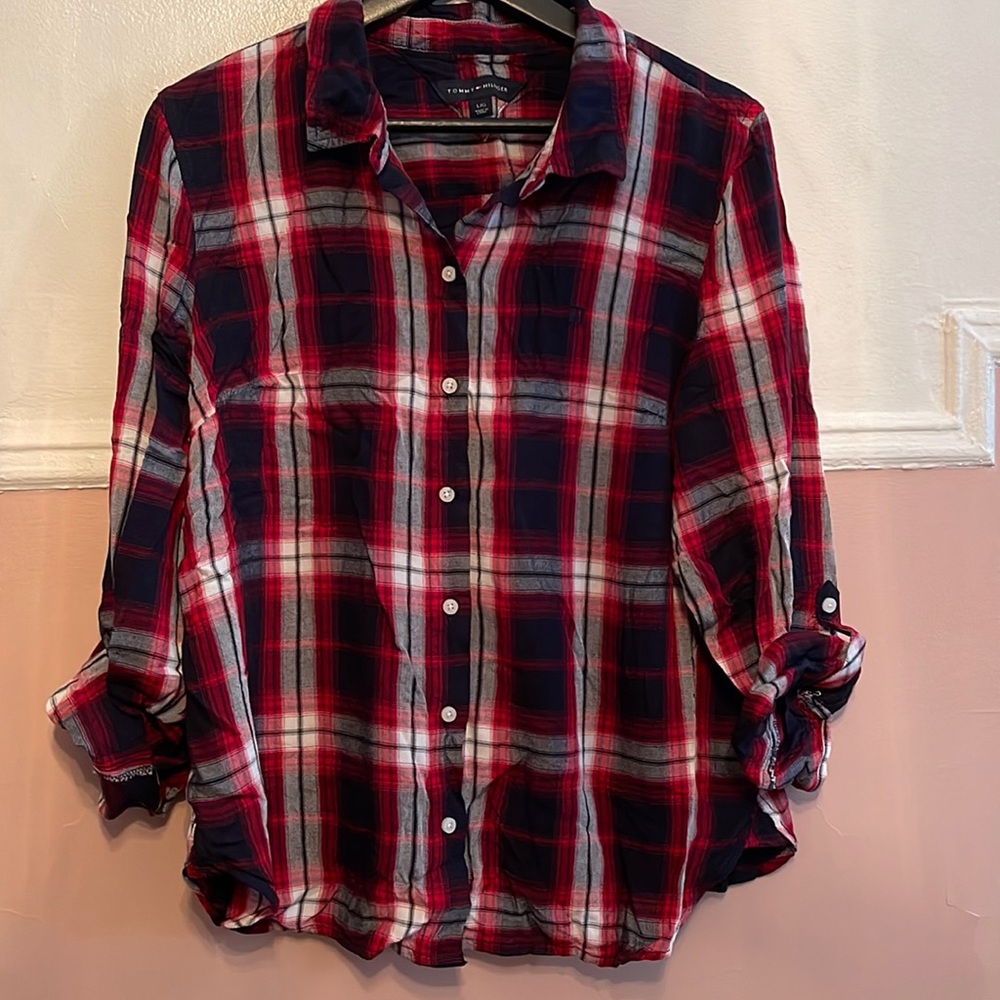 Plaid button down shirt
